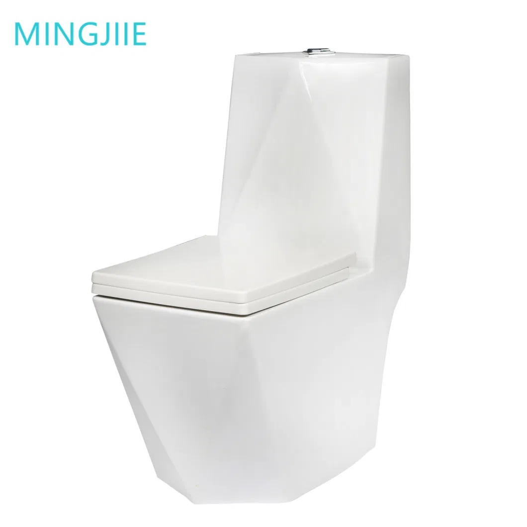 Sanitary Ware White Bathroom Ceramic Toilet Bowl Diamond Shape Floor Mounted One Piece Wc Toilets