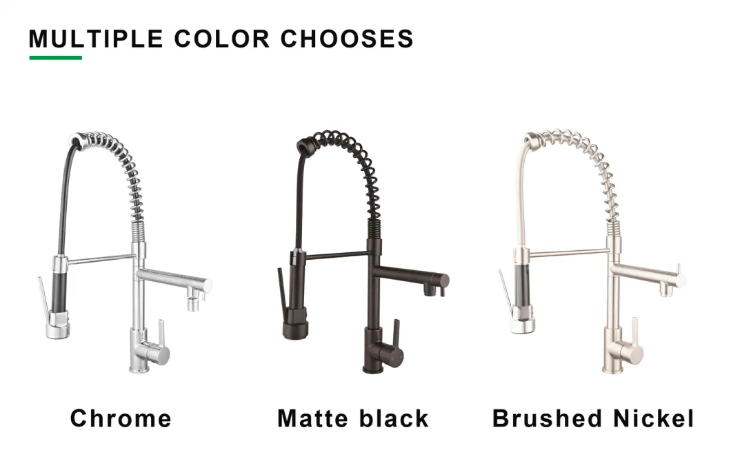 Chrome Spring Pull Type Hot and Cold Copper Kitchen Faucet