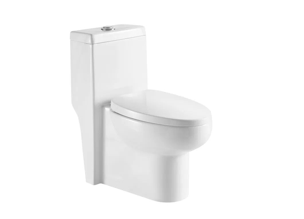 Siphonic Rimless Ceramic Two Piece Toilet Round Shape Family Hotel Flush Toilet