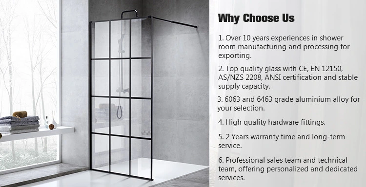 Factory Price Bathroom Aluminium Profile Sliding Tempered Glass Partition Shower Door