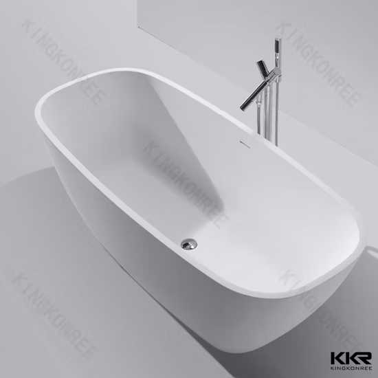 Luxury Type Bathroom Bath Solid Surface Oval Shape Freestanding Bathtub