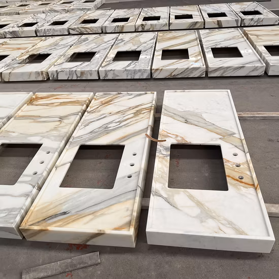 Modern New Design Artificial Quartz Marble Countertop Vanity Top in Bathroom Vanities
