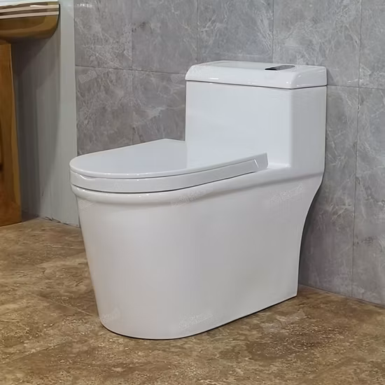 Siphonic Rimless Ceramic Two Piece Toilet Round Shape Family Hotel Flush Toilet